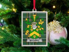 McCurdy Irish Family Crest Christmas Ornament