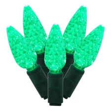 Vickerman 25' Color Box Single  C6 LED Christmas Light Set in Green