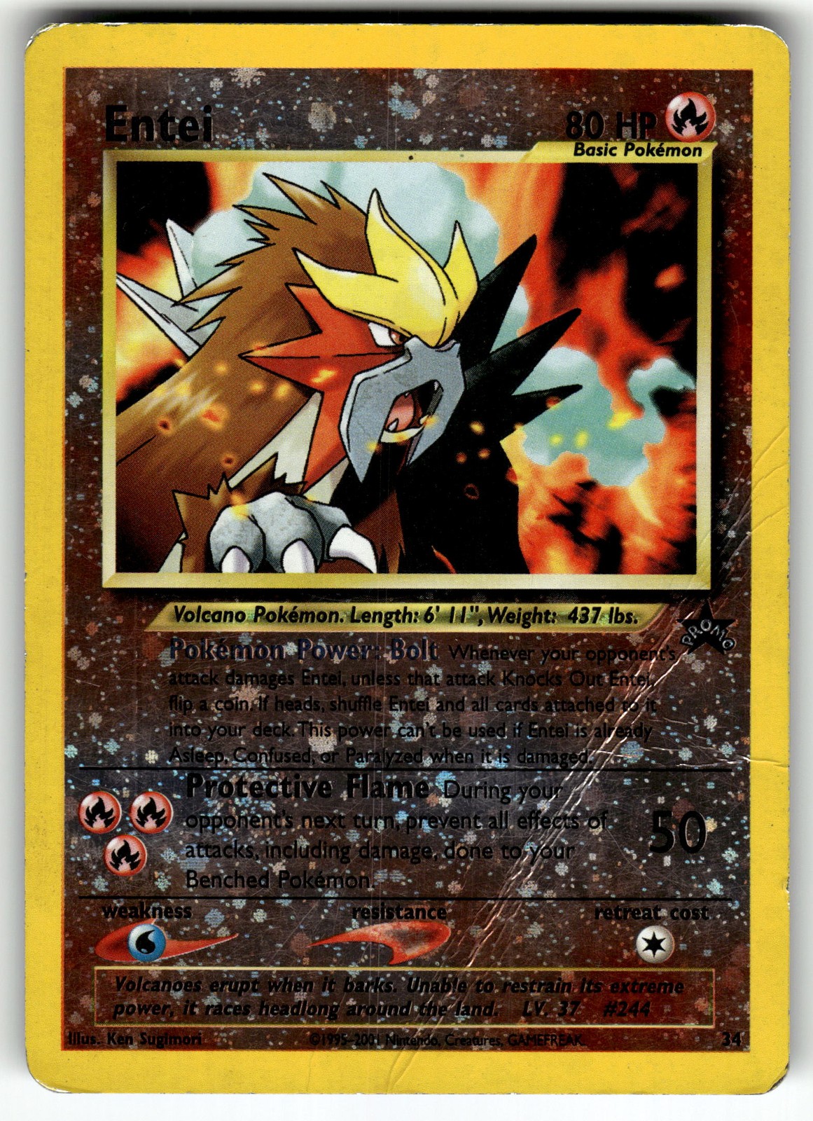 Entei 34/53 WoTC Promo HP Pokemon Card TCG