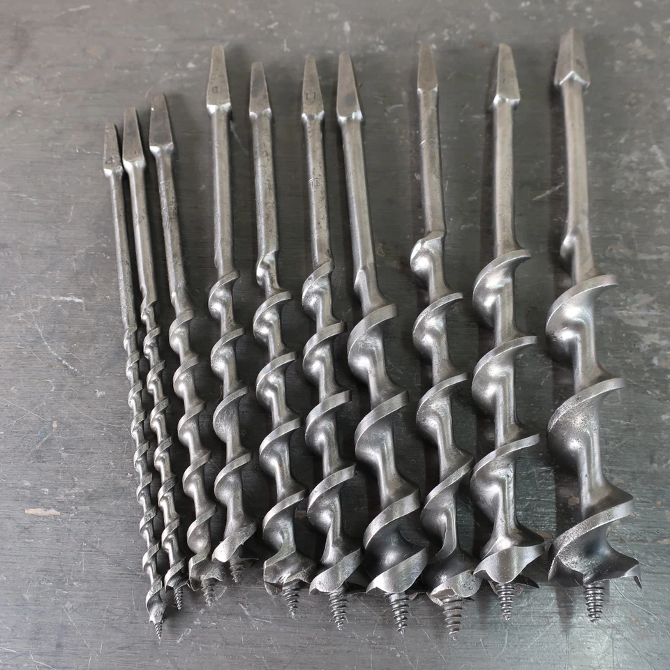 Vintage Auger Drill Bits x 10 - Irwin, Mathieson, Whitehouse etc Carpentry Tools - Image 2 of 4