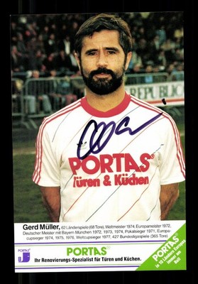 Gerd Müller Autogrammkarte DFB Weltmeister 1974 Original Signiert+G 50649