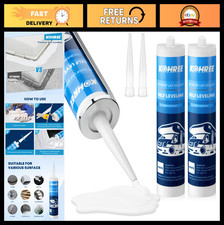 Self-Leveling RV Roof Sealant 2 Pack, White Caulking for Roofing, Repair Maint