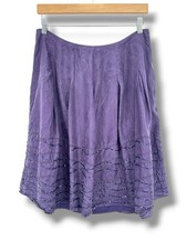 Talbots Silk Skirt 10 Purple Sequin Hem A-Line Pleated Fairycore Boho Romantic
