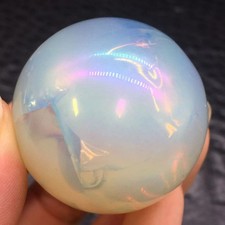 Rainbow Aura Angel Opalite Crystal Sphere Quartz Ball Healing Decorate +Stand