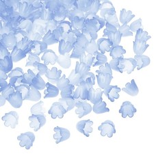 500Pcs 0.3x0.4" Acrylic Frosted Flower Beads Flower Bead Caps, Dark Blue