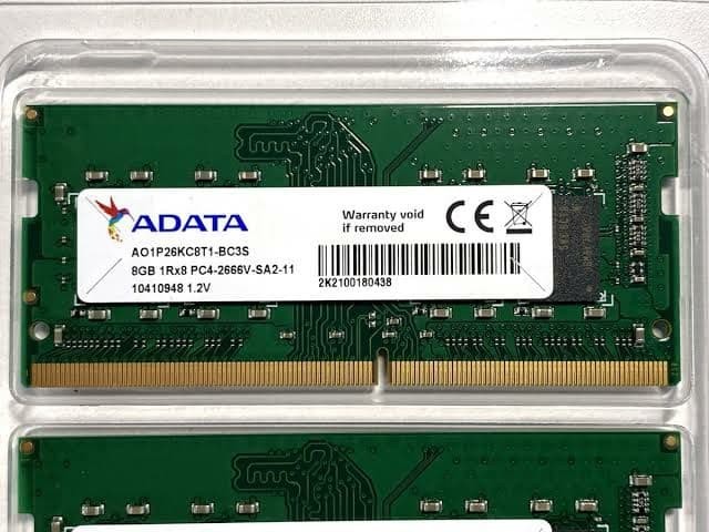 ADATA DDR4 16GB (2x8GB) メモリ ADATA 16GB (2x8GB) DDR4 2666MHz PC4-21300 SO-DIMM Laptop Memory