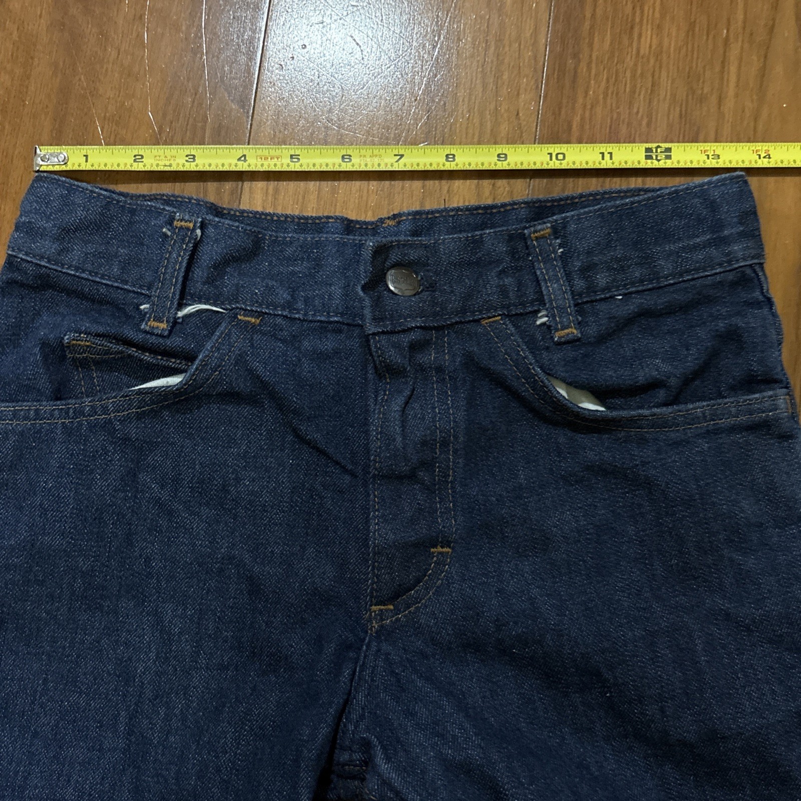 Vtg Buckaroo Big Smith Denim Jeans 70s Bell Bottom Size 26 Waist 42 Talon Zipper image 2