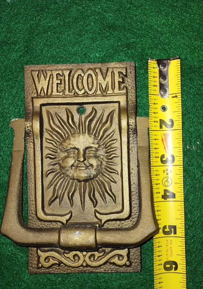 Дверные молотки Whitehall Fine Home Accent Welcome Sun, высота 6 дюймов x ширина 3 дюйма - Изображение 3 из 4