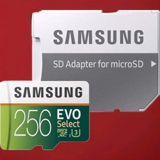 SAMSUNG MB-ME256GA/AM 256GB 100MB/s U3 MicroSDXC EVO Select Memory Card with