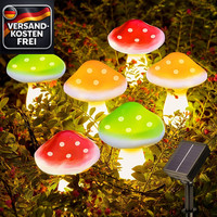 Solar Gartenleuchten Mit 6 Led Pilzen, Wasserdicht, 8 Modi, AußEnbeleuchtung