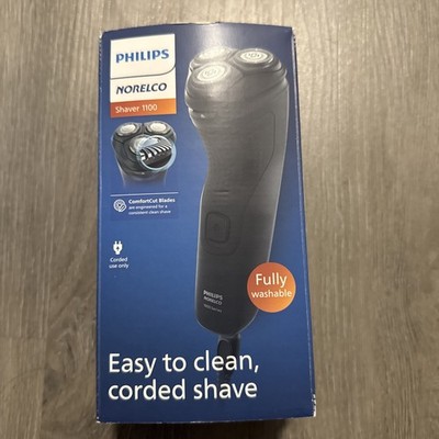 Philips Norelco 1100 Corded Washable Electric Shaver Easy to Clean- Black