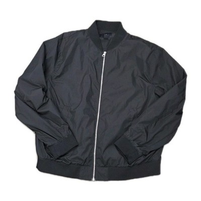 H&M Black Bomber Jacket Regular Fit Lightweight Men's XL Classic Stand-Up Collar