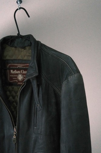 Marlboro Classics Vintage dunkelbraune Echtlederjacke Gr. M Made in India - Bild 2 von 19