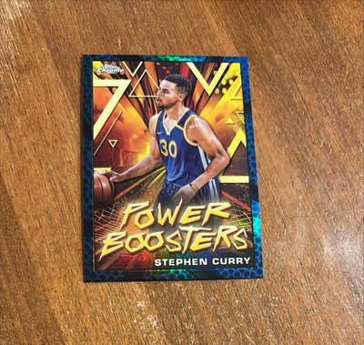 Stephen Curry 2023-24 Topps Chrome Power Boosters Blue PB-6 Davidson Warriors