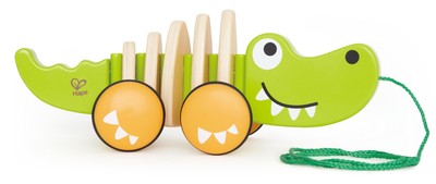 Multicolored Crocodile Push Pull Toy For Toddlers Encourages Walking Play