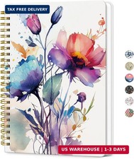 Lined Spiral Journal for Women, A5 Aesthetic Hardcover Notebook for Work, School