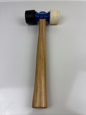 24 Oz. White And Black Tip Rubber Mallet with 14 In. Hardwood Handle