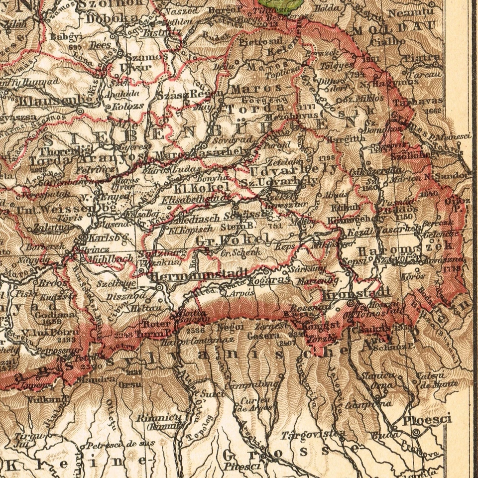 HUNGRÍA Y GALICIA Croacia UCRANIA POLONIA ESLOVAQUIA Cracovia Mapa antiguo 1905 Foto 3 de 4