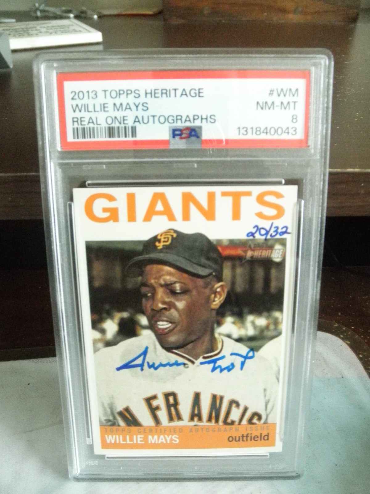 2013 Topps Heritage Real one auto- Willie Mays