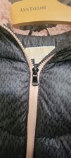 Michael Michael Kors Girls Hooded Puffer Jacket Black/Pink Logo Full Zip 14