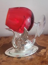 Schwan Cognac W&auml;rmer 925er Sterling Silber Glasst&auml;nder