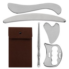 5-in-1 Stainless Steel Muscle Scraper Tool Set GuaSha Muscle Scraping Tools S...