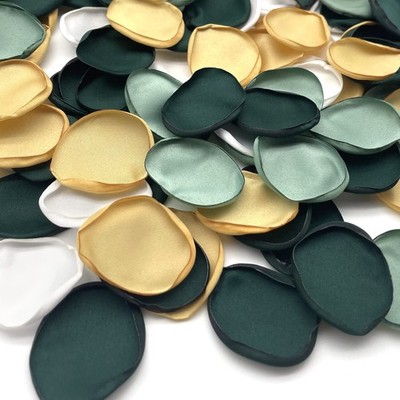 400Pcs Rose Petals for Wedding Decor Green Champagne Silk Petals Flower Girl ...