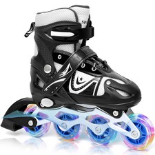 Kids Inline Skates Adjustable Light Up Roller Skates for Girls Boys Youth 5-12