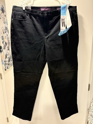 Gloria Vanderbilt Women's Black Amanda Tapered Leg Jean Pants Plus Size 20W