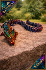 Crystal Dragon beweglicher 3D Druck Drache Fantasy Figur Silk PLA