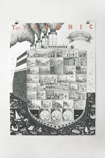 Adult Swim Tyrannic II New York Comic Con NYCC Poster Gold Foil Art Print