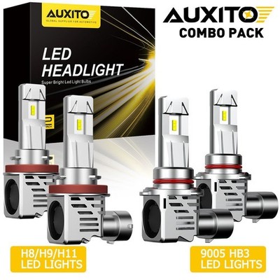 AUXITO LED Headlight Bulb Kit 9005 H11 Hi Low 6500K Beam Conversion Super Bright