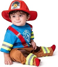 Toddler Firefighter Costume, Baby Fireman Costume for Infants Boys Halloween