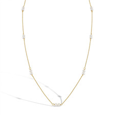 Double 3mm Freshwater Cultured Pearls 16" Kids/Teen Necklace - 14k Gold