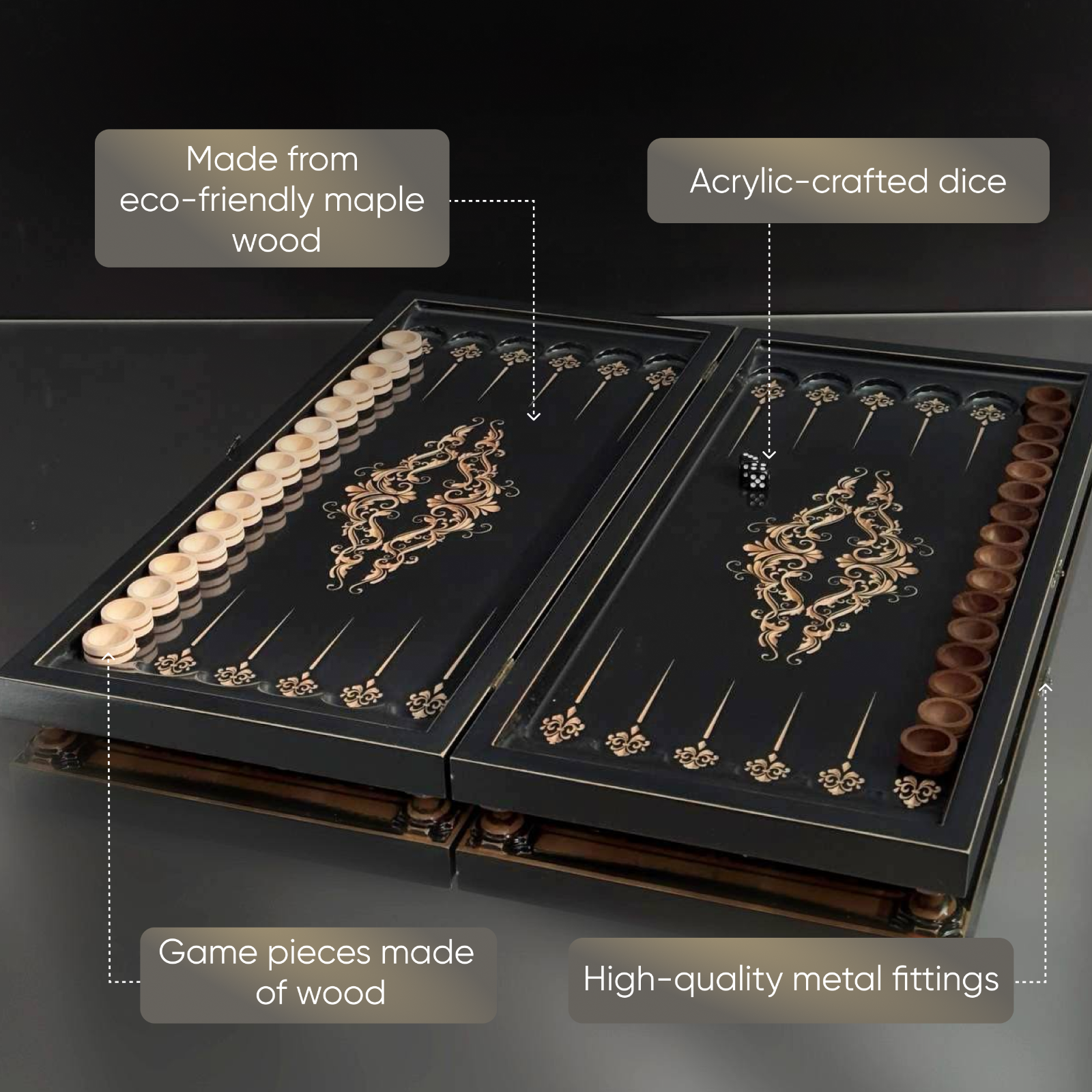Backgammon Items Maple Wood Backgammon Set 19.7