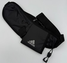 adidas Running Bottle Waist Bag Black Waistbag Waistpack Mens Womens 3 Stripes
