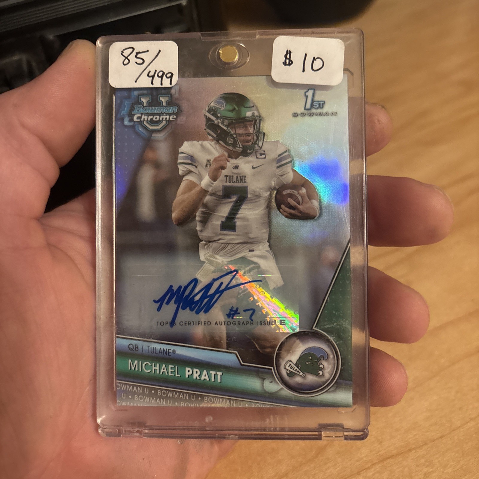 2023 Bowman U Chrome Prospect Autographs Michael Pratt #89 Refractor 499/499