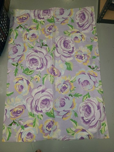 Pottery Barn Kids "Purple Roses" Reversible Crib Duvet