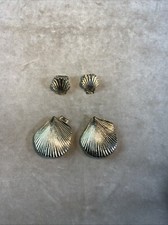 Set of 2 Misc. Gold-tone Sea Shell Belt Buckles