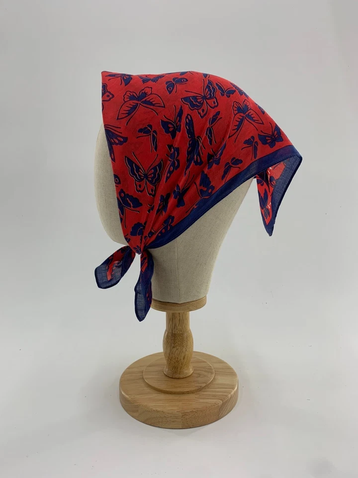 Pañuelo vintage Hanae Mori mariposas pañuelo cuadrado de bolsillo Foto 3 de 4