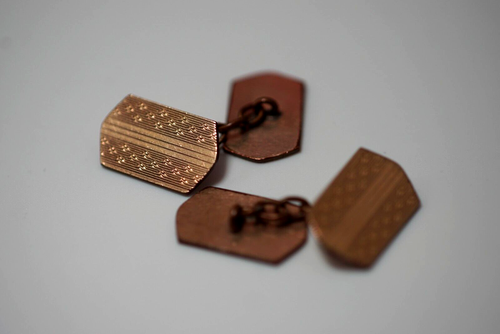 Vintage Marked 12ct Gold Cufflinks 1930' Art Deco 5.13g Gold Plated