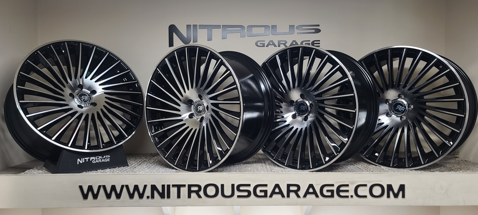 22 2-TONE BLACK CONCAVE STAGGER RF22 WHEELS FIT BENTLEY FLYING SPUR SEDAN 03-18