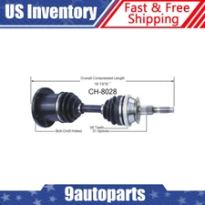 Fits 1991-1994 1995 1996 Dodge Dakota 4WD Front Left or Right CV Axle CV Joint