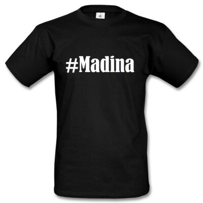T-Shirt #Madina Hashtag Raute für Damen Herren und Kinder