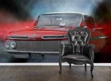 3D Luxury Car Red Wallpaper Wall Mural Removable Self-adhesive Sticker