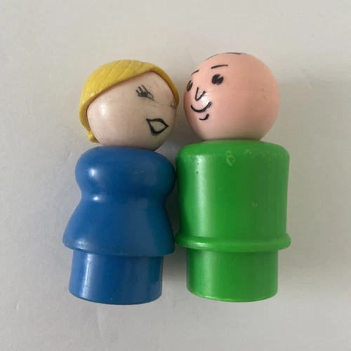 Vintage Fisher Price Little People Mom and Dad Figures Plastic