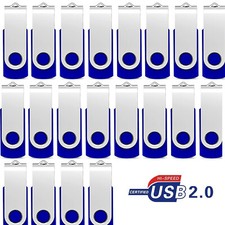 Wholesale USB 2.0 5/10/100PCS 8GB Metal Rotate 360 Design USB Memory Stick Blue