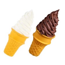 2Pcs Ice Cream Cone Prop Lifelike Ice Cream Modeling Figurine Lovely Fake Ice...
