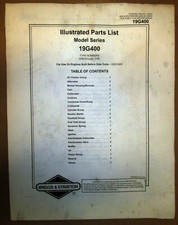 BRIGGS & STRATTON ENGINE ILLUSTRATED PARTS LIST MODEL SERIES 19G400 0068 1196