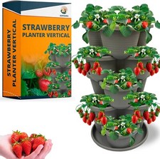 Planter Strawberry Vertical Stackable Tower 5 Tier Herb Outdoor Indoor Gardening